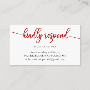Simple Calligraphy Wedding Online RSVP Business Card