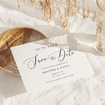 Simple Calligraphy Wedding Photo Save the Dates Invitation<br><div class="desc">Make a big first impression of your wedding with these Simple Calligraphy Wedding Photo Save the Dates!</div>