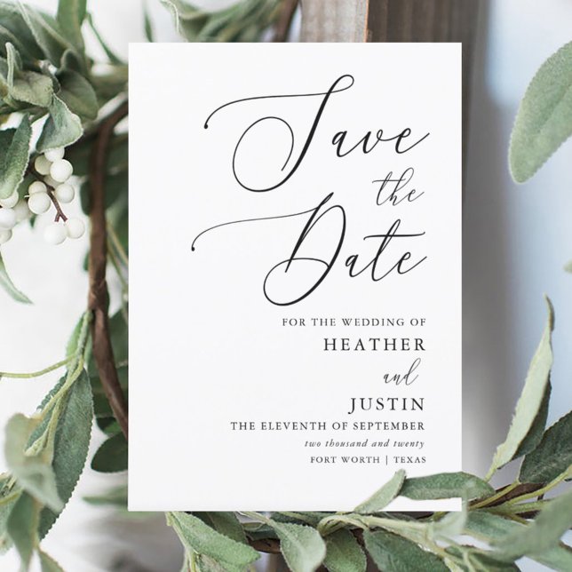 Simple Calligraphy Wedding Save the Dates Invitation (Creator Uploaded)