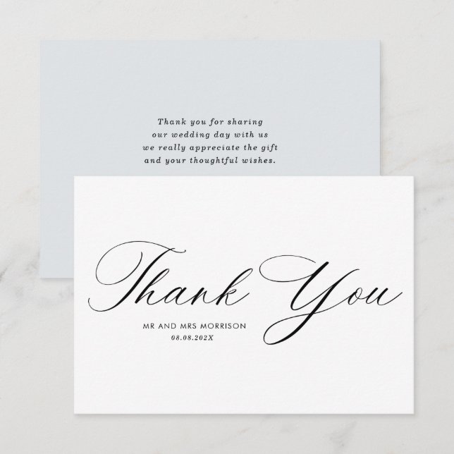 simple calligraphy wedding thank you card (Front/Back)