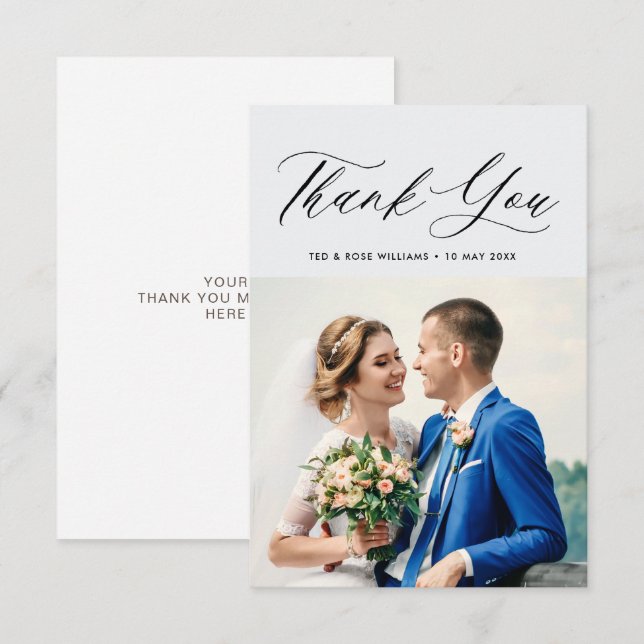 simple calligraphy wedding thank you card (Front/Back)