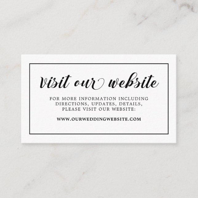 Simple Calligraphy Wedding Website Insert (Front)