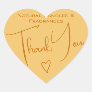 Simple Calligraphy Yellow Honey Thank You Labels
