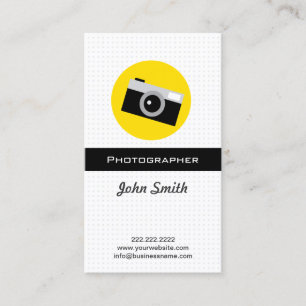 Simple Camera Icon Photographer Business Card