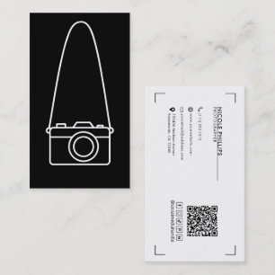 Simple Camera Minimal Whimsical Photography Business Card