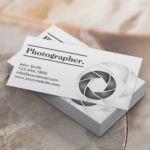 Simple Camera Shutter Photographer Business Card