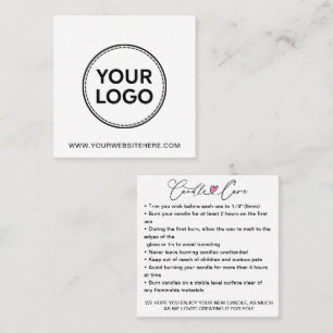 Simple Candle Care Instructions / Add Your Logo Sq Square Business Card