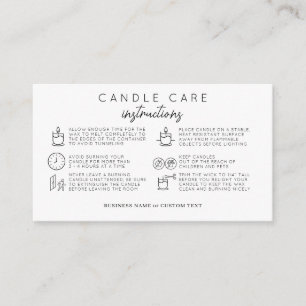 Simple Candle Care Safety Instructions Business Enclosure Card