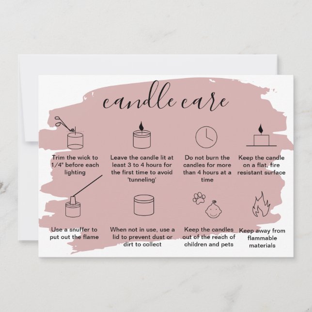 Simple Candle Care Thank You Card Add Your Logo (Front)