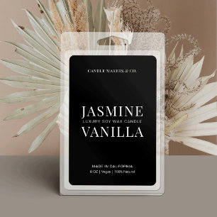 Simple Candle Label Minimalist Black & White