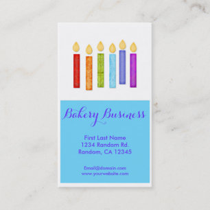 simple candles custom bakery business cards