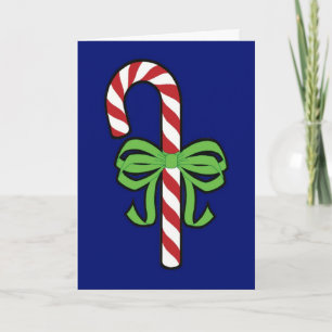 Simple Candy Cane and Ribbon - Christmas Card