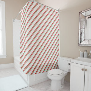 Simple Candy Cane Stripes Christmas Shower Curtain