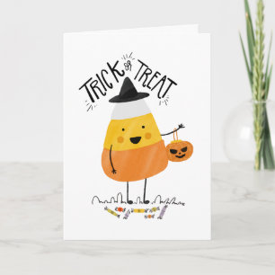Simple Candy Corn Halloween Greeting Card