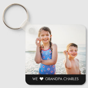 Simple Caption Personalised Photo Keychain