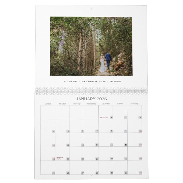 Simple Captions Photo Calendar (Jan 2026)