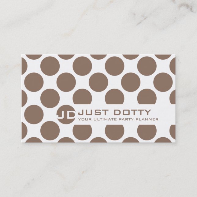 SIMPLE CARD bold polka dots mocha brown (Front)