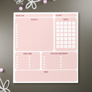 Simple Card Making Design Team Organiser Notepad