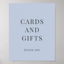 Simple Cards Gifts Dusty Blue Bridal Shower Sign