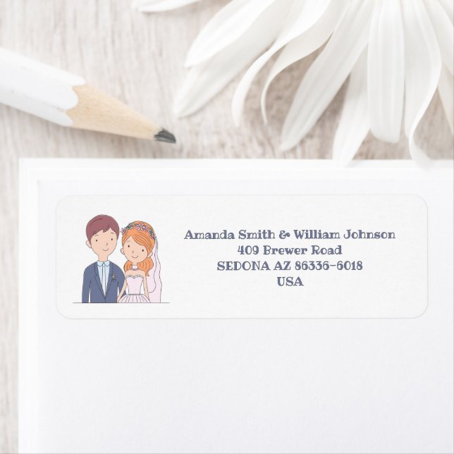 Simple, Cartoon-Iike  Spouses Illustration Wedding (Insitu)