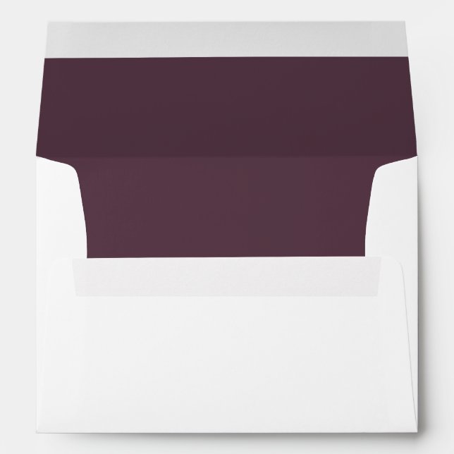 Simple Cassis Purple Wedding Modern Minimalist Envelope (Back (Bottom))