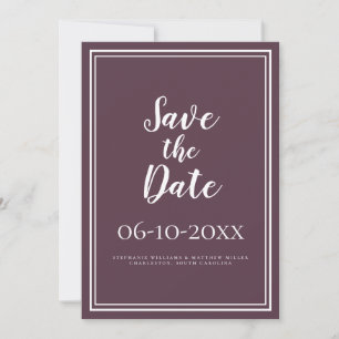 Simple Cassis Save The Date Wedding Calligraphy