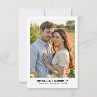 Simple Casual and Fun Text, Photo Save The Date