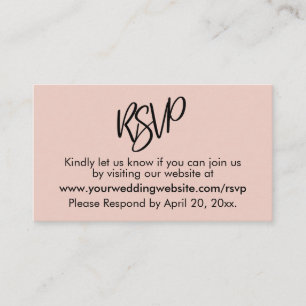 Simple, Casual Blush Pink RSVP Enclosure Card