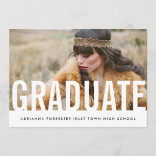 Simple Casual Chic Graduate Photo Invitation