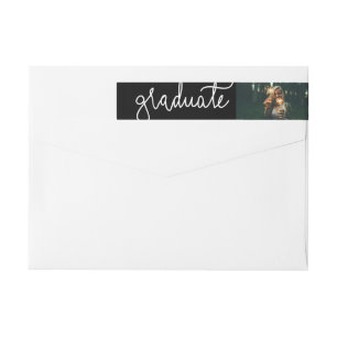 Simple Casual Graduate Typography Photo Wrap Around Label