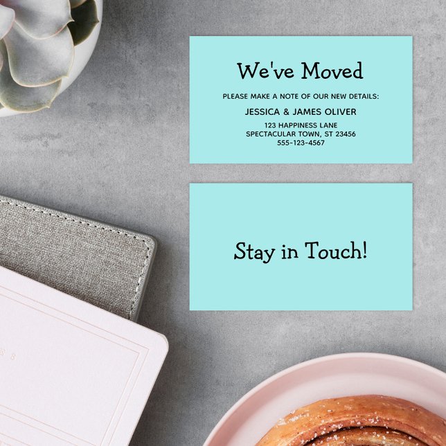 Simple, Casual, Turquoise "We've Moved" Card (Creator Uploaded)