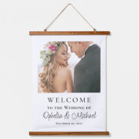 Simple Casual Wedding Welcome Sign with Photo