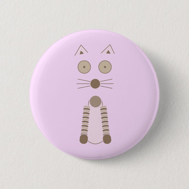 Simple Cat 6 Cm Round Badge (Front)
