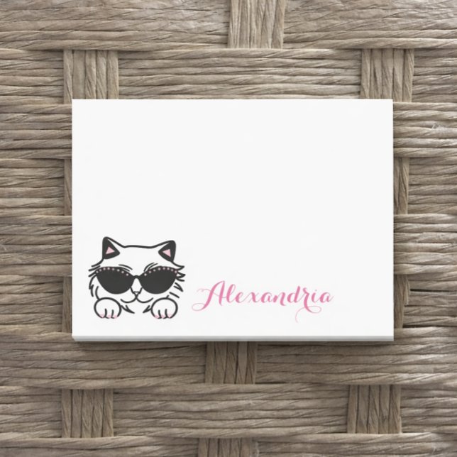 Simple Cat Bling Sunglasses Personalised Post-it Notes (Creator Uploaded)