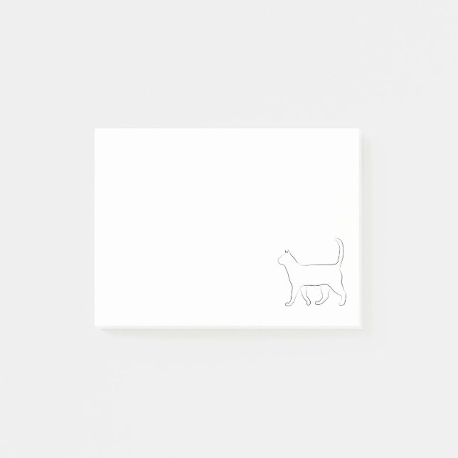 Simple Cat Line Drawing Post-it Notes (Front)