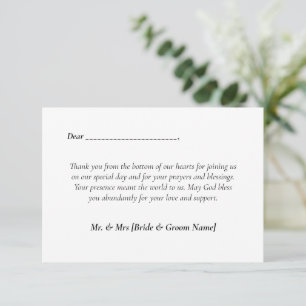 Simple Catholic Thank You Card Minimalist