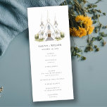 Simple Catholic Watercolor Church Wedding Program Invitation<br><div class="desc">If you need any other matching product or customisation,  kindly message via Zazzle.</div>