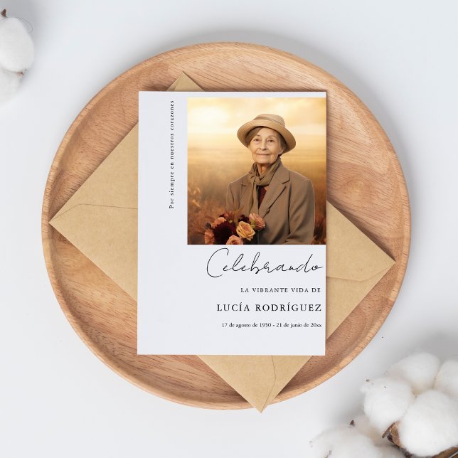 Simple Celebrando Spanish Funeral announcement (Creator Uploaded)