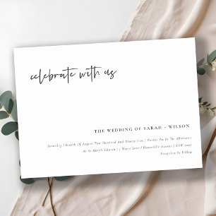 Simple Celebrate With Us Script Wedding Invite