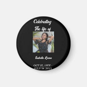 Simple Celebration of Life Funeral Memorial Photo Magnet
