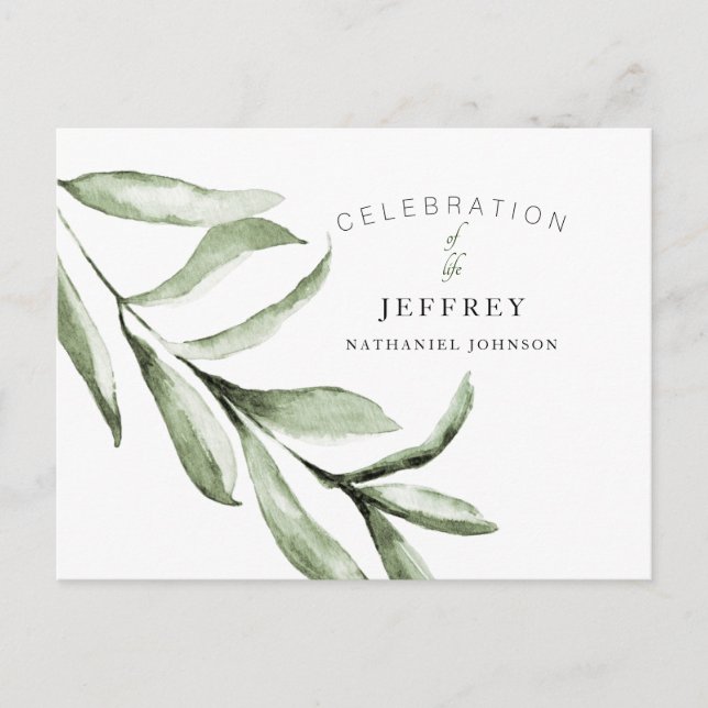 Simple Celebration of Life Loss Gathering Foliage  Postcard (Front)