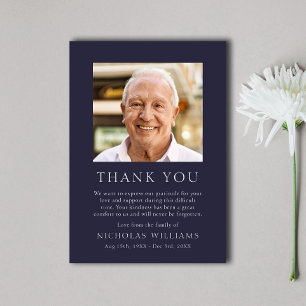 Simple Celebration of Life Memorial Funeral Thank You Card