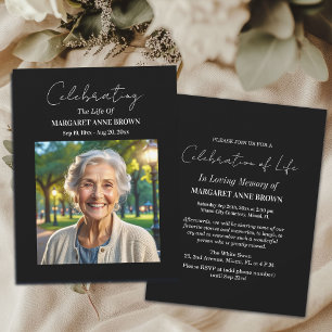 Simple Celebration Of Life Photo  Invitation