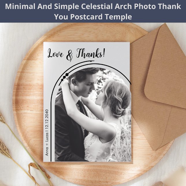 Simple Celestial Arch Photo Trendy Thank You Card (Creator Uploaded)