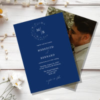 Simple Celestial Elegant Monogram Wedding Photo