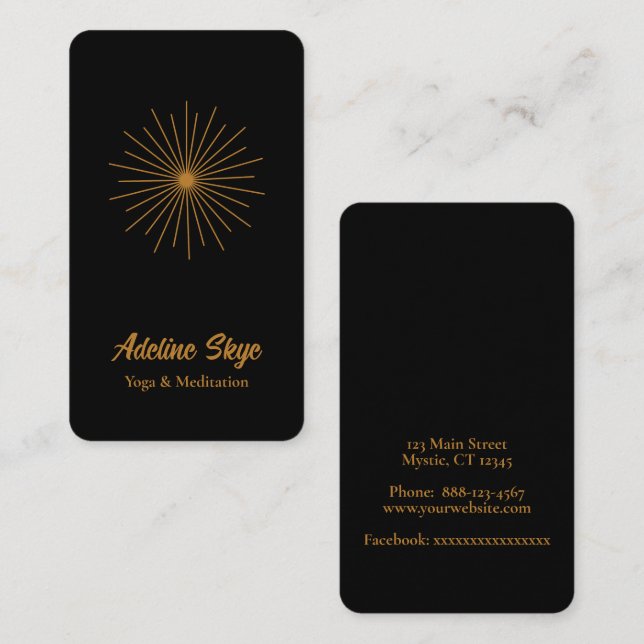 Simple celestial sun business card (Front/Back)