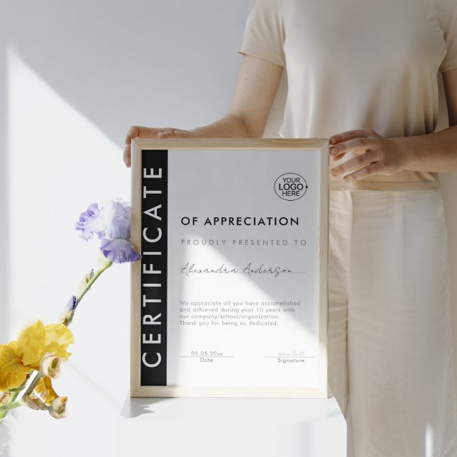 Simple Certificate Award Black White Business Logo (Simple Certificate Award Black White Business Logo)