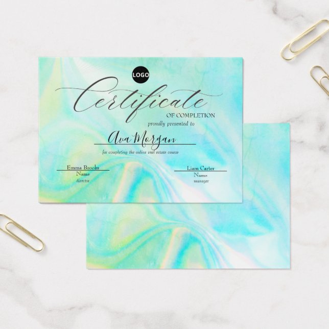 Simple Certificate Template – Holographic Effect (Office)