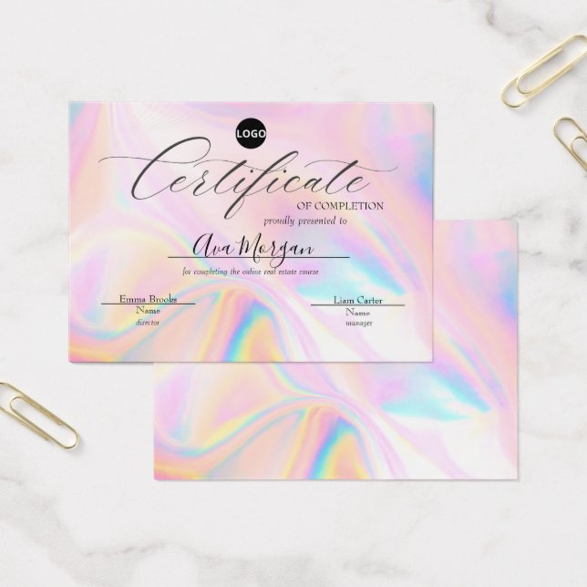 Simple Certificate Template – Holographic Effect (Office)