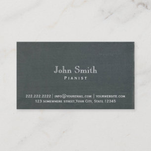 Simple Chalkboard Background Pianist Business Card